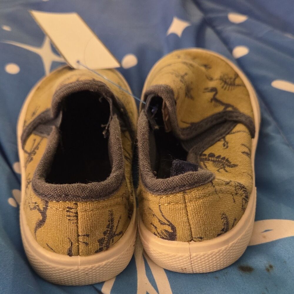 Carter's Dinosaur Print Slip-On Fabric Shoes Green and Blue Kids 5 Casual Flat - Picture 5 of 5